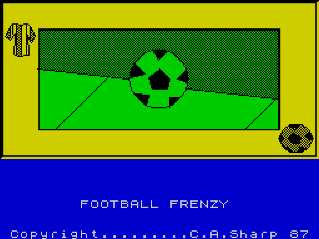 Football Frenzy title screen for ZX Spectrum